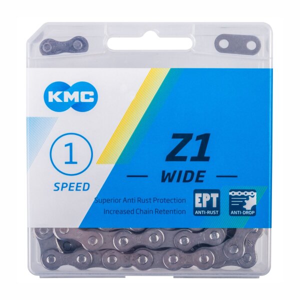KMC Fahrradkette Z1 WIDE EPT 128 ANTIROST 1-fach, single speed,  top für E-Bike