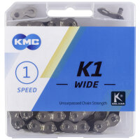 BMX Fahrradkette KMC K1 Wide Silver/Black Singlespeed- / Nabenschaltungskette