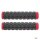 Lenkergriffe Fahrrad Zweikomponentenmischung und Noppen, schwarz/rot, 130 mm